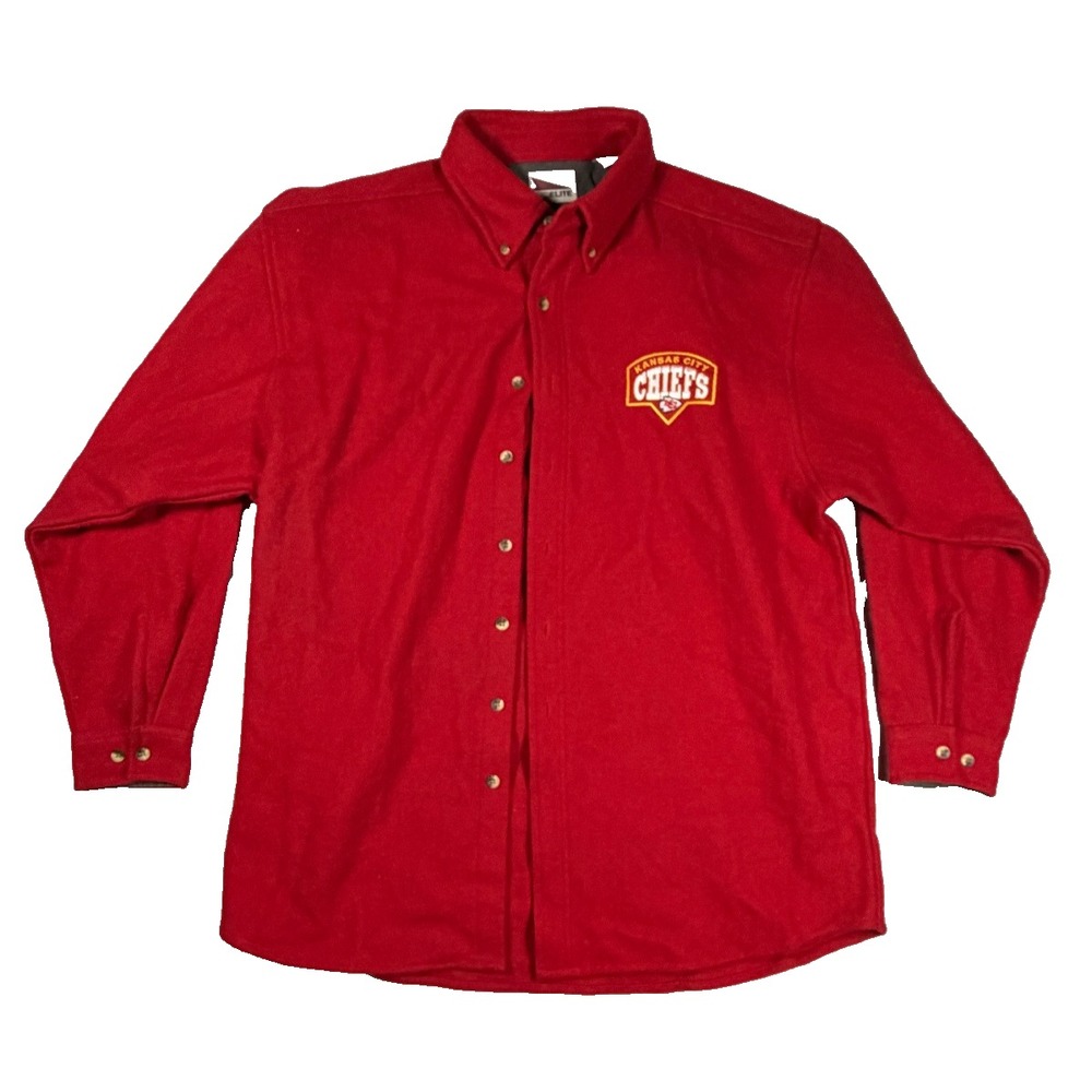 Vintage Kansas City Chiefs Wool button up Jacket Pro Elite Sz Extra Large